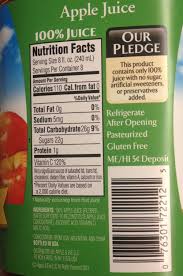 apple juice label
