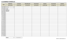 cleaning schedule template the