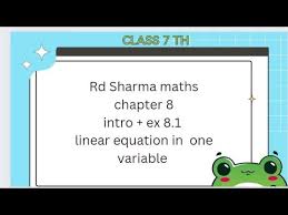 Ex 8 1 Rd Sharma Maths Class 7 Linear