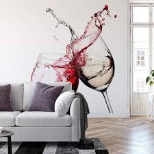 Ideal Decor Wine Glasses Wall Mural
