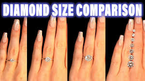 Diamond Size Comparison On Hand Finger Carat 1 2 3 4 0 5 Ct