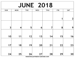 June Calendar Template 2018 Just For Knowledge Calendars Printing