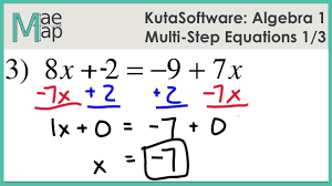 Worksheet by kuta software llc. Kutasoftware Algebra 1 Multi Step Equations Part 1 Youtube