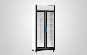commercial fridge hinged double glass