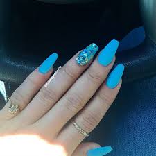 cute blue matte nails by nailsbytohnnie