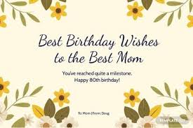 mom 80th birthday card template in