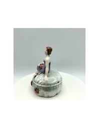 old woman seated porcelain jewelry box