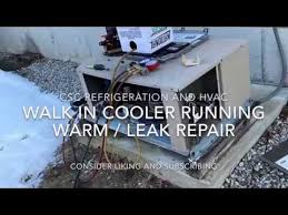 walk in cooler running warm leak
