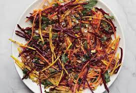 carrot and beet slaw with pistachios