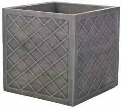Don't be fooled by the lightweight build, galvanized steel container is designed to withstand the elements—water. Grey Planter Pots Plastic Large Garden Patio Square Flower Plant Lattice Effect Ebay