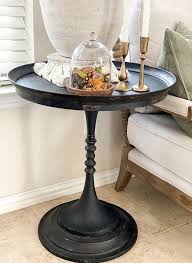 Round Tray Style Side Table Antique