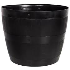black plastic flower plant pot 30 litre