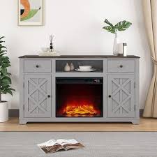 Farmhouse Tv Stand With Fireplace For