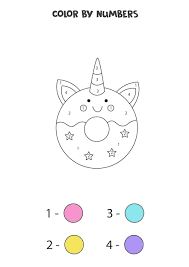 cute unicorn doughnut color