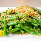 beans with lemon and garlic crumbs