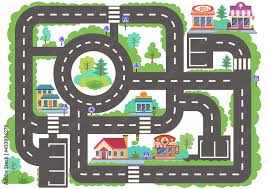 map with city road kids maze game