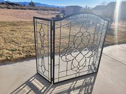 Leaded Glass Fireplace Screen For