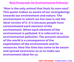 paragraph on environmental pollution in