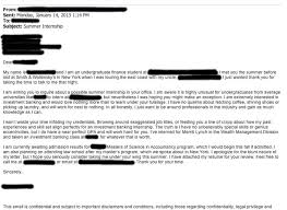 Student Sends Great Cover Letter For Internship At Bank And Its