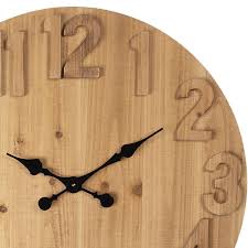 Eef Wall Clock Ø 70 Cm Brown Wood Round