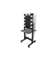 black mobile makeup stand dual for