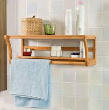 bamboo towel rack wall mounted bathroom