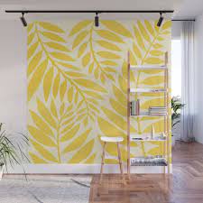Golden Yellow Leaves Wall Mural By