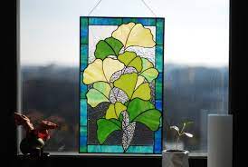 Stained Glass Panel Ginkgo Biloba
