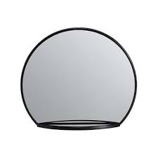 Black Semicircle Evi Shelf Wall Mirror