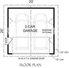 Compact 2 Car Garage Plan 400 0 20 X