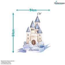 Personalised Blue Fairy Castle Wall