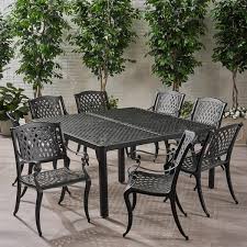 Metal Square Table Outdoor Dining Set