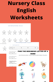 nursery class english worksheet