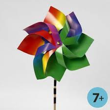a windmill made from rainbow card diy