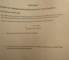 Graphing Systems Of Linear Equations