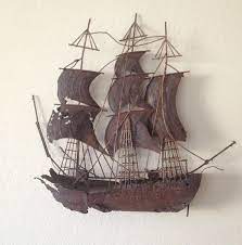 Ship Sculpture Metal Pirate Ship Sail