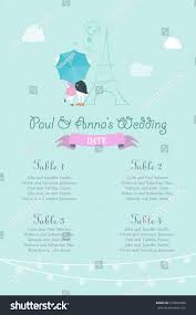 Wedding Seating Chart Includes Tables List Stock Vector