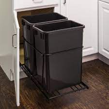 double 35 quart trash can pullout all