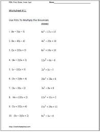 multiply the binomials worksheet 1