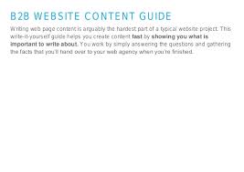 B2b Website Content Guide Sample