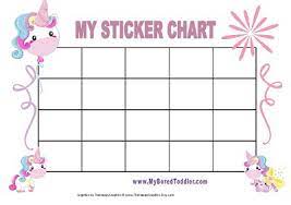 unicorn printable reward chart for