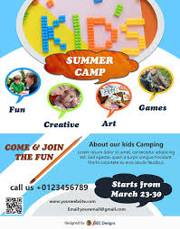 Download Free Kids Summer Camp Flyer Design Templates