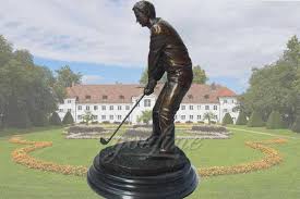outdoor bronze golf garden statue