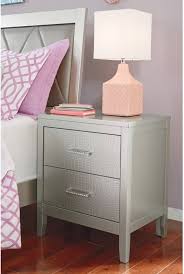 Olivet Silver 2 Drawer Nightstand By
