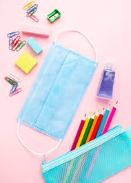school stationery with colorful pencils