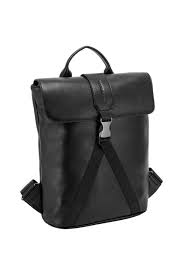 smooth leather buckle backpack