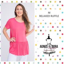 Agnes Dora Coral Pink Relaxed Ruffle Nwt