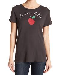 Sundry New Gray Womens Size 0 Xs Love Bites Graphic T Shirt