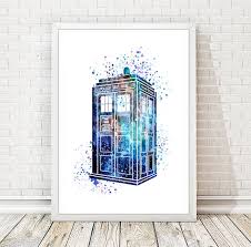Dr Who Print Abstract Watercolor Poster