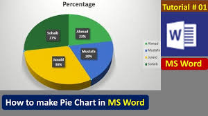 How To Make Pie Chart In Ms Word Tutorial 01